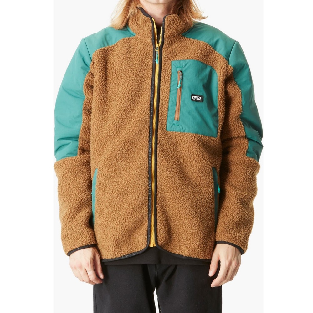 NWT! Picture Organic Clothing Quilchena Fleece Jacket Large CHOCOLATE-BAYBERRY